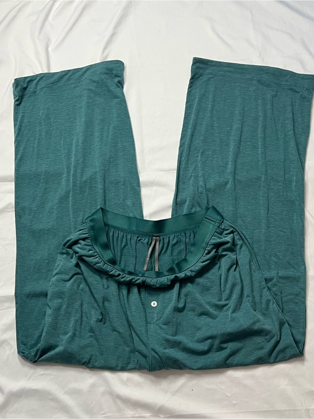Anthropologie Teal Green Wide-Leg Jersey Pajama Pants